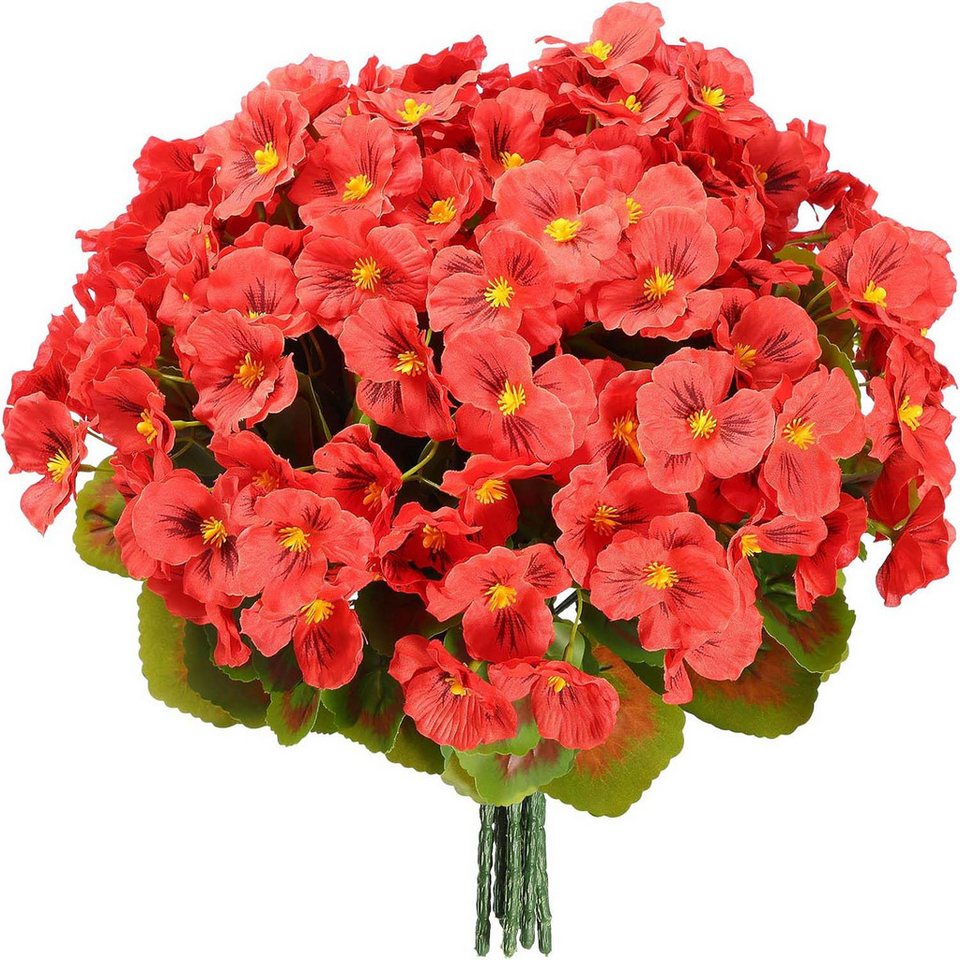 Kunstblumenstrauß 4 Bündel Künstliche Blumen Geranie Blumen Dekoration Faux, Kaket Kunstblumenstrauß 4 Bündel Künstliche Blumen Geranie Blumen Dekoration Faux, Kaket von Kaket
