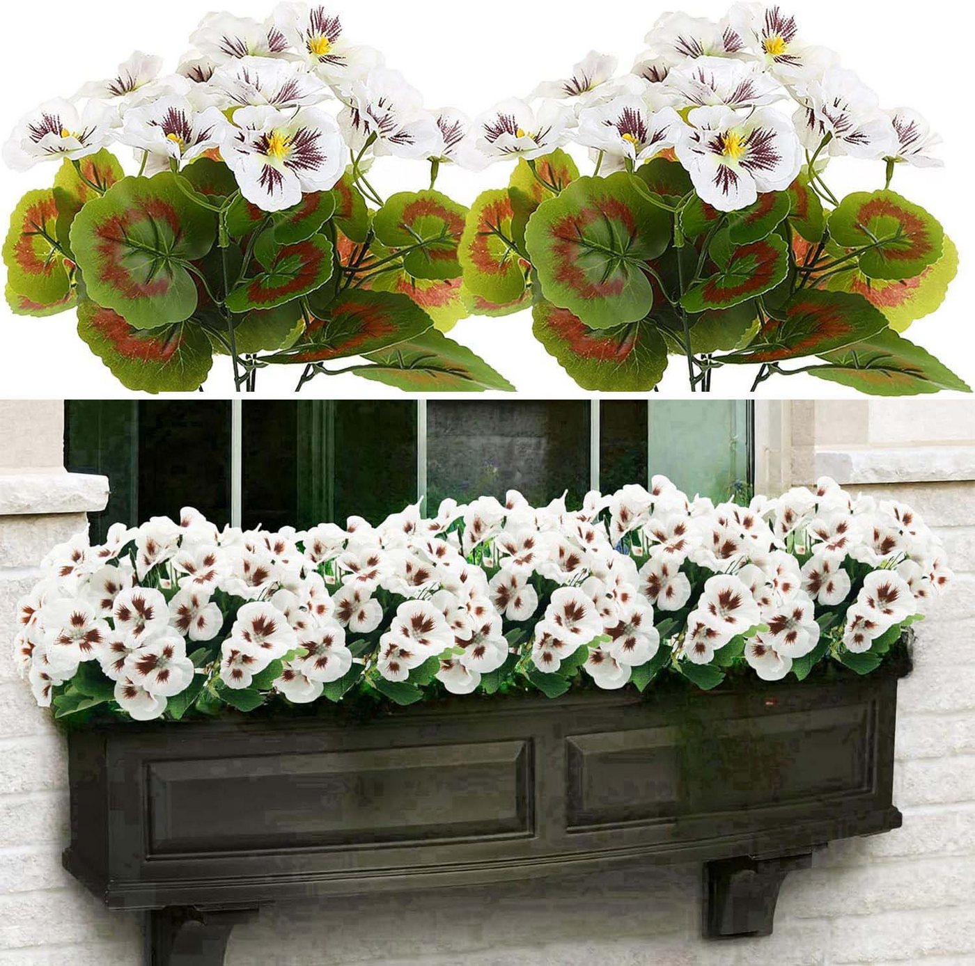 Kunstblumenstrauß 4 Bündel Künstliche Blumen Geranie Blumen Dekoration Faux, Kaket Kunstblumenstrauß 4 Bündel Künstliche Blumen Geranie Blumen Dekoration Faux, Kaket von Kaket
