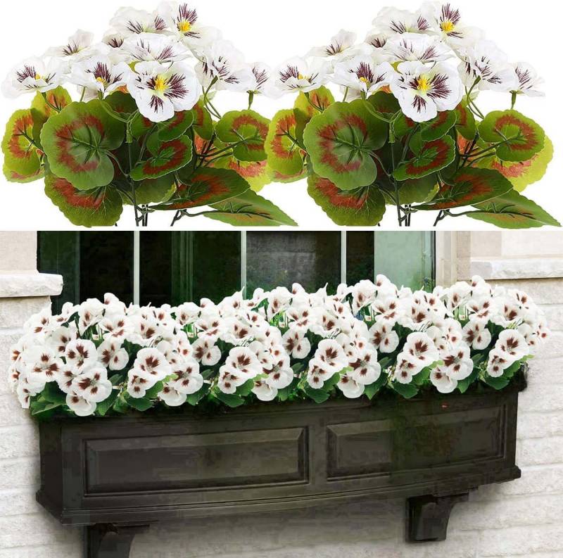 Kunstblumenstrauß 4 Bündel Künstliche Blumen Geranie Blumen Dekoration Faux, Kaket von Kaket