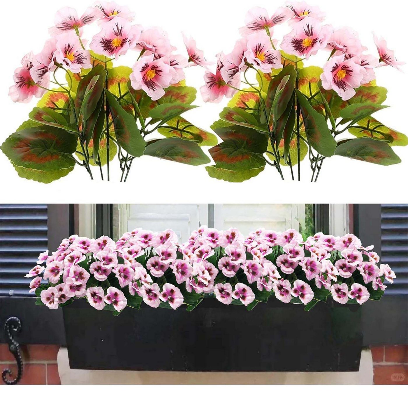 Kunstblumenstrauß 4 Bündel Künstliche Blumen Geranie Blumen Dekoration Faux, Kaket Kunstblumenstrauß 4 Bündel Künstliche Blumen Geranie Blumen Dekoration Faux, Kaket von Kaket