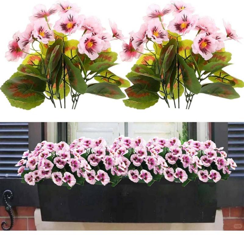 Kunstblumenstrauß 4 Bündel Künstliche Blumen Geranie Blumen Dekoration Faux, Kaket von Kaket