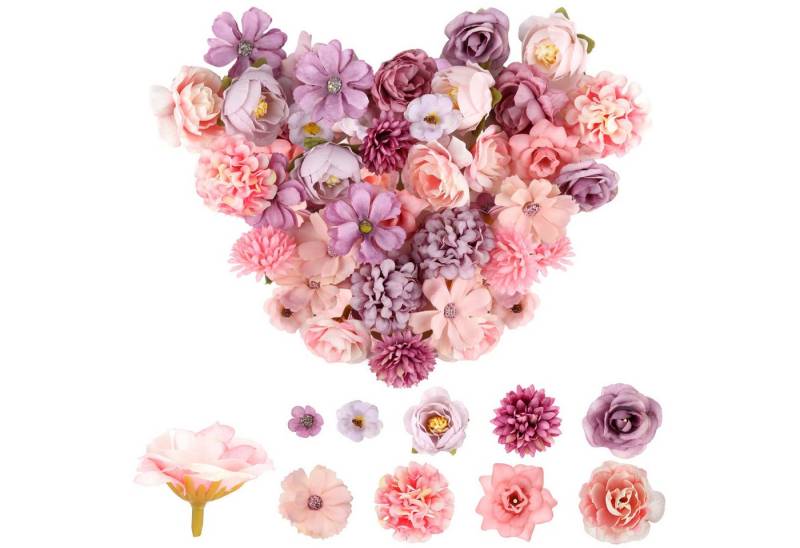 Kunstblumenstrauß Kunstblumen zum Basteln mit 9 Stile, Mini Deko Blumen Künstlich, Kaket, Kunstblumen Deko für DIY Basteln Scrapbooking Hochzeit Party von Kaket