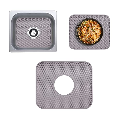 Silikon-Spülbeckenmatte, faltbar, rutschfest, für den Boden der Küchenspüle, Silikonmatten Thekenschutz für Geschirr und Glaswaren von Kaket