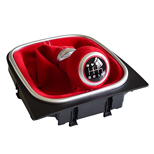 Kakulkomen 6 Gang Handschaltung Wildleder Schaltknauf komplett Manschette Für Volks-wagen V-W Golf 5 Golf 6 MK5 MK6 R32 GTI 2004-2009 von Kakulkomen