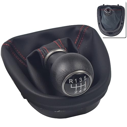 Kakulkomen 6 Gang Manuelles Auto Schalthebelknauf Schalthebelhebel Stick Gaiter Boot Cover Case für Seat Leon 2006 2007 2008 2009 2010 2011 2012 von Kakulkomen