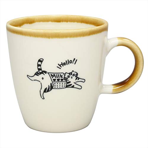 Japanische Mino Keramik Teetasse 270 ml Tasse Tasse Becher Made in Japan Lustige Katzen - Calico Cat K13382 von Kakuni