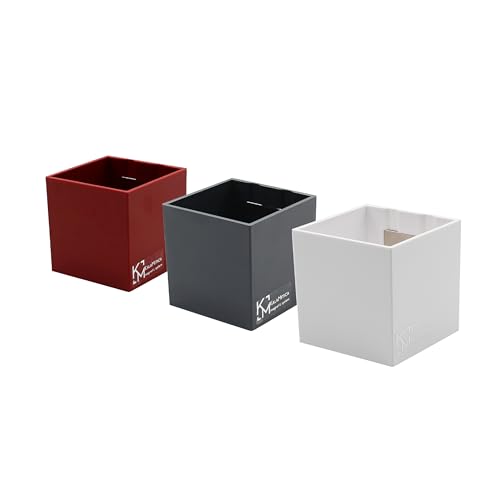 KalaMitica - Set mit 3 Magnetwürfeln, 6,5 cm - Weiß, Rot, Dunkelgrau - Magnetische Aufbewahrungsboxen oder Vasenhalter mit starkem Magnet für Magnettafeln an der Wand von KalaMitica