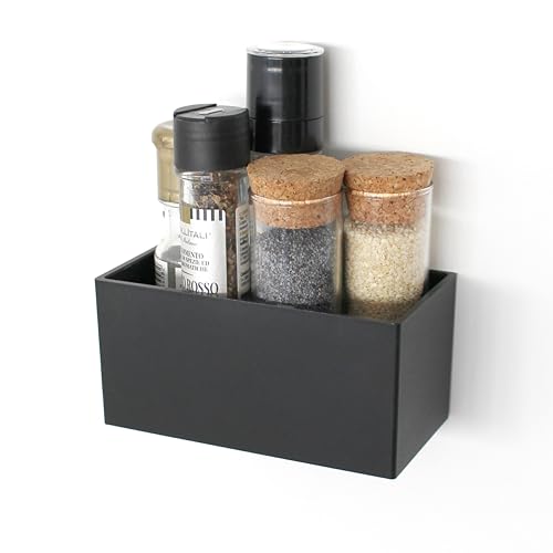 KalaMitica - Magnetische Aufbewahrungsbox "Gea", Ablage für Magnettafeln und andere Metalloberflächen - Modernes Design, schwarz lackiert mit matter Oberfläche - 13,5 x 6,5 x 7 cm von KalaMitica