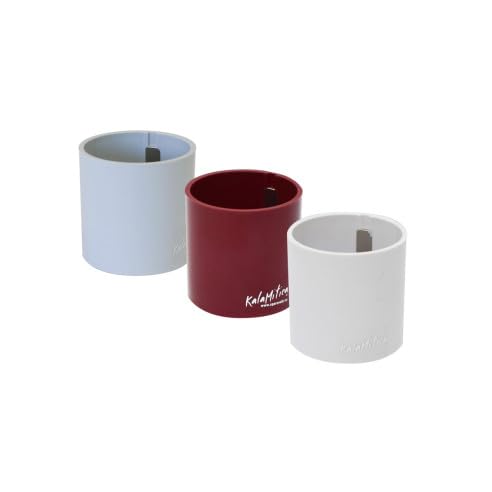 KalaMitica - Set mit 3 Magnetzylindern 6,5 cm - Eis, Rot, Weiß - Magnetische Aufbewahrungsboxen oder Vasenhalter mit starkem Magnet für Magnettafeln an der Wand von KalaMitica