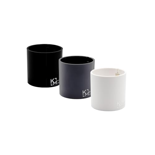 KalaMitica - Set mit 3 Magnetzylindern 6,5 cm - Weiß, Blei, Schwarz - Magnetische Aufbewahrungs- oder Vasenhalter mit starkem Magnet für Magnettafeln an der Wand von KalaMitica