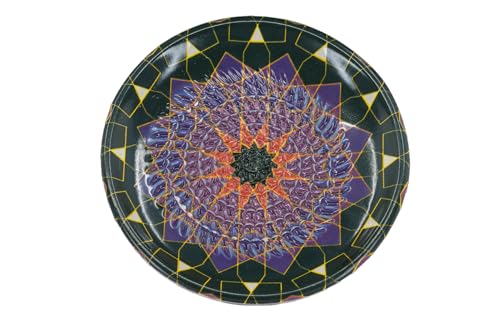 Kaladia Keramik Reibeteller/Keramikhobel - ideal für Ingwer, Parmesan etc. - in Schwarz & Lila - Durchmesser: 12 cm - handgemacht & handbemalt - Made in Spain von Kaladia