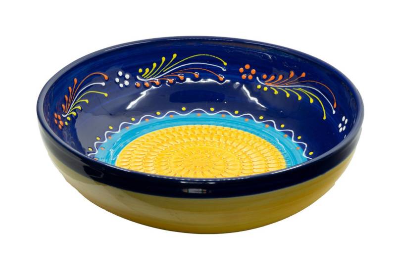Kaladia Multireibe Große Reibeschüssel in Blau/Blau/Orange, Keramik, handbemalte Küchenreibe - Made in Spain von Kaladia