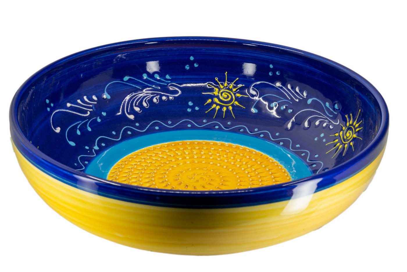 Kaladia Multireibe Große Reibeschüssel in Blau/Blau mit Sonne, Keramik, handbemalte Küchenreibe - Made in Spain Kaladia Multireibe Große Reibeschüssel in Blau/Blau mit Sonne, Keramik, handbemalte Küchenreibe - Made in Spain von Kaladia