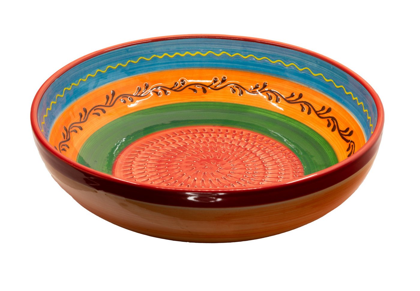 Kaladia Multireibe Große Reibeschüssel in Rot/Oran./Grün, Keramik, handbemalte Küchenreibe - Made in Spain Kaladia Multireibe Große Reibeschüssel in Rot/Oran./Grün, Keramik, handbemalte Küchenreibe - Made in Spain von Kaladia