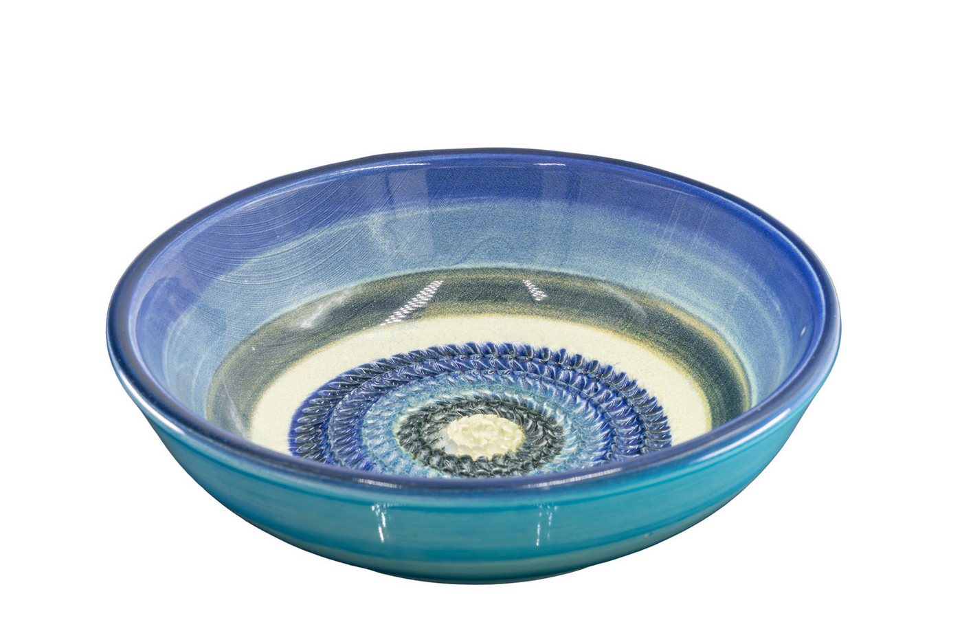 Kaladia Multireibe Keramik Reibeschüssel in blau, weiß, schwarz gestreift - ∅ 17 cm, Keramik, einfaches Zerkleinern von Zutaten und mehr - Made in Spain Kaladia Multireibe Keramik Reibeschüssel in blau, weiß, schwarz gestreift - ∅ 17 cm, Keramik, einfaches Zerkleinern von Zutaten und mehr - Made in Spain von Kaladia