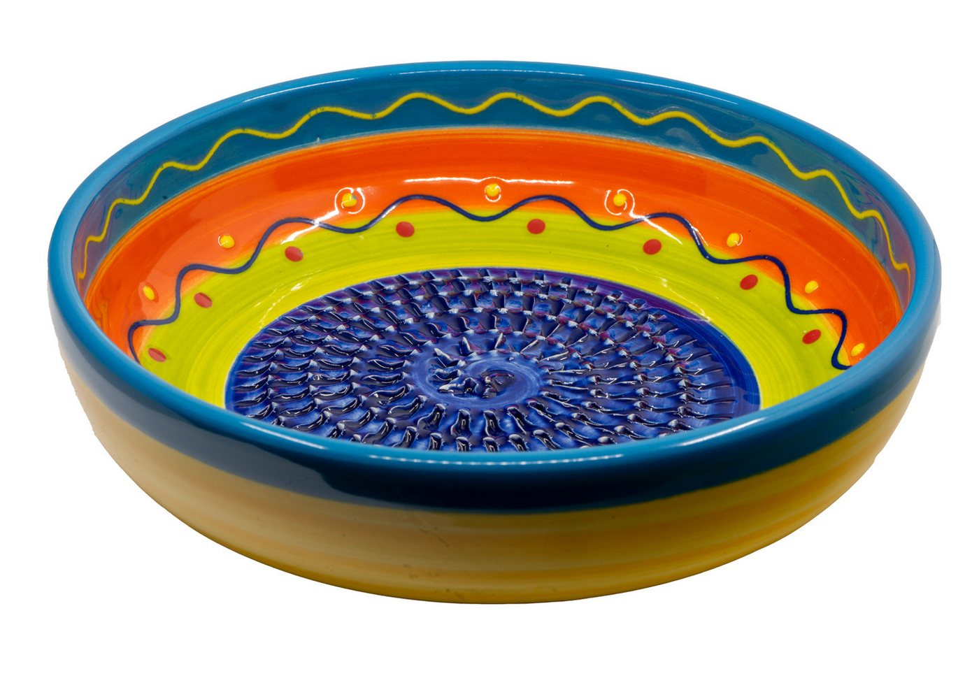 Kaladia Multireibe Kleine Reibeschüssel in Blau/Oran./Grün, Keramik, handbemalte Küchenreibe - Made in Spain Kaladia Multireibe Kleine Reibeschüssel in Blau/Oran./Grün, Keramik, handbemalte Küchenreibe - Made in Spain von Kaladia