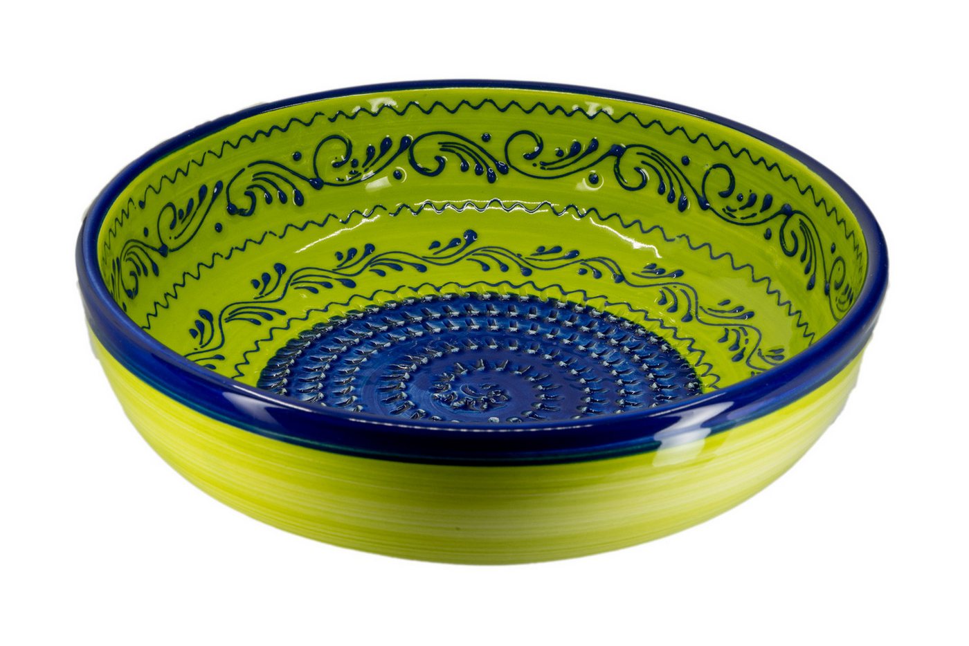 Kaladia Multireibe Mittlere Reibeschüssel in Grün & Blau, Keramik, handbemalte Küchenreibe - Made in Spain Kaladia Multireibe Mittlere Reibeschüssel in Grün & Blau, Keramik, handbemalte Küchenreibe - Made in Spain von Kaladia