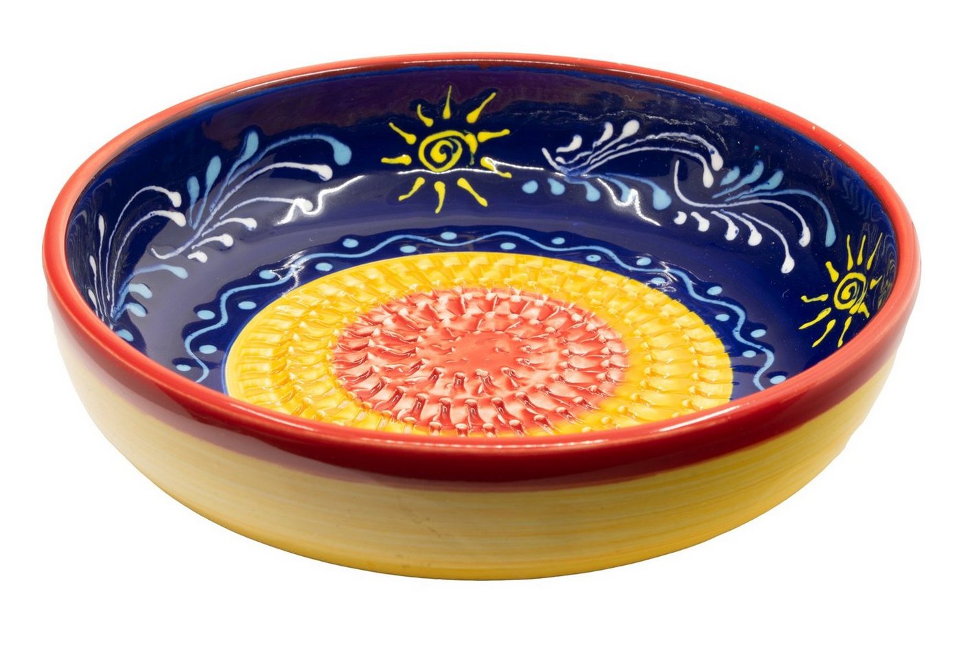 Kaladia Multireibe Reibeschüssel in Blau mit Sonne, Keramik, handbemalte Küchenreibe - Made in Spain Kaladia Multireibe Reibeschüssel in Blau mit Sonne, Keramik, handbemalte Küchenreibe - Made in Spain von Kaladia