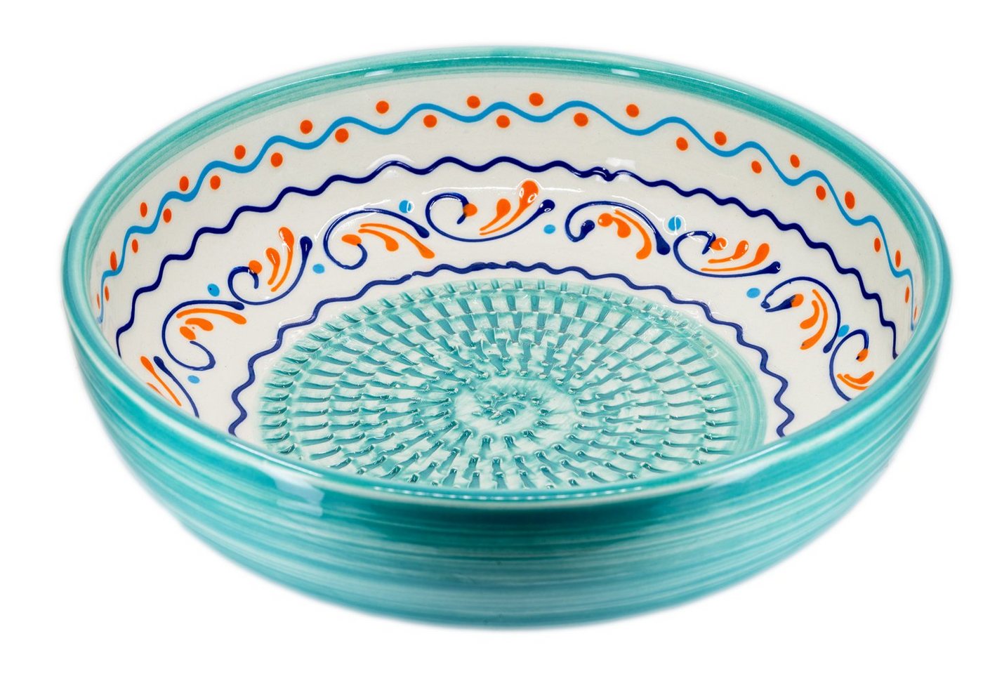 Kaladia Multireibe Reibeschüssel in Türkis Weiß, Keramik, handbemalte Küchenreibe - Made in Spain Kaladia Multireibe Reibeschüssel in Türkis Weiß, Keramik, handbemalte Küchenreibe - Made in Spain von Kaladia
