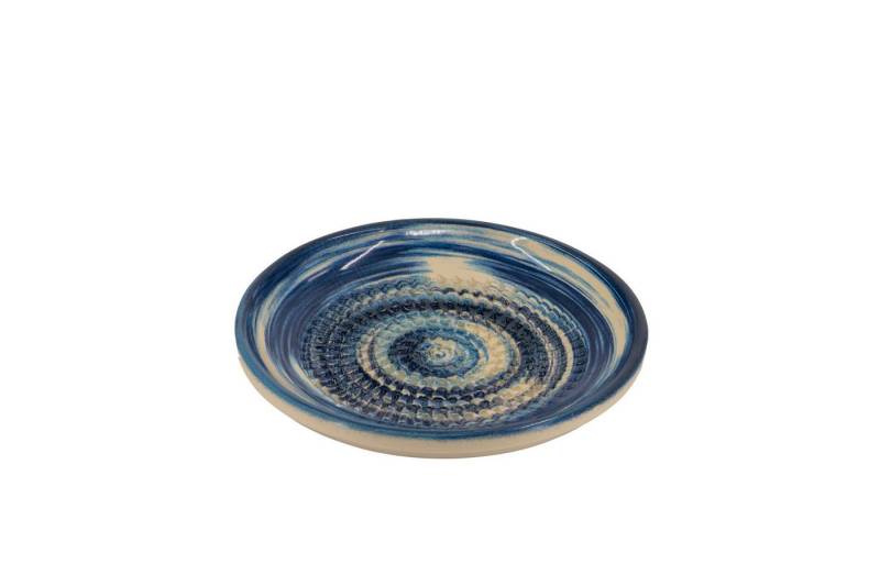 Kaladia Multireibe Reibeteller in Blau/Weiß mit Streifen - zum Zerkleinern von Zutaten, Keramik, handbemalte Küchenreibe aus Keramik - Made in Spain von Kaladia