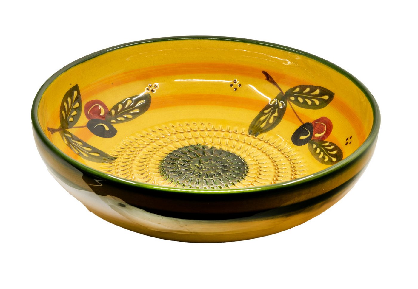 Kaladia Multireibe große Reibeschüssel in Gelb mit Oliven, Keramik, handbemalte Küchenreibe - Made in Spain Kaladia Multireibe große Reibeschüssel in Gelb mit Oliven, Keramik, handbemalte Küchenreibe - Made in Spain von Kaladia