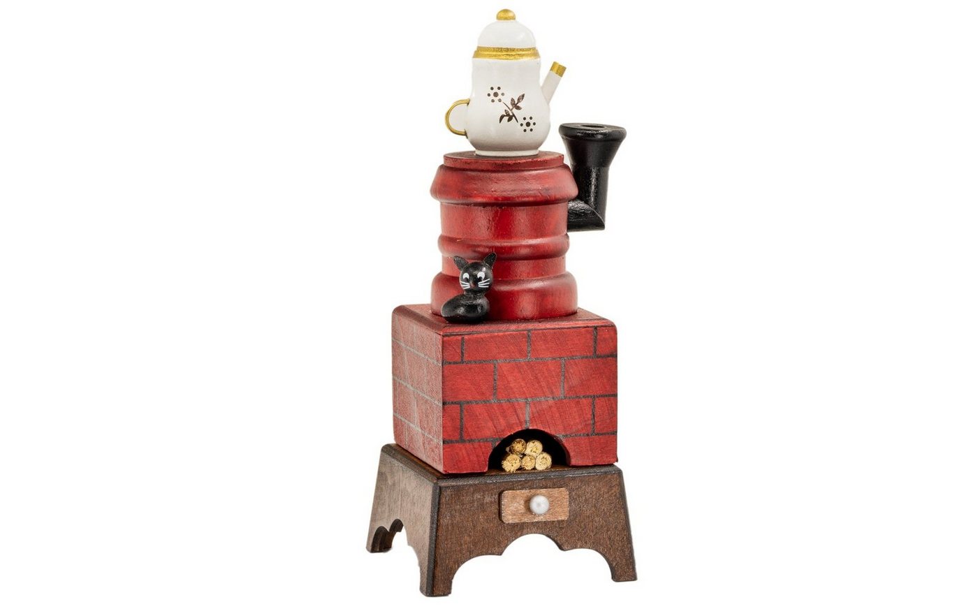 Kaladia Räuchermännchen 30211-20, Kaffeekanne, Holz Räucherfigur - für Räucherkerzen Größe M (Standard) von Kaladia