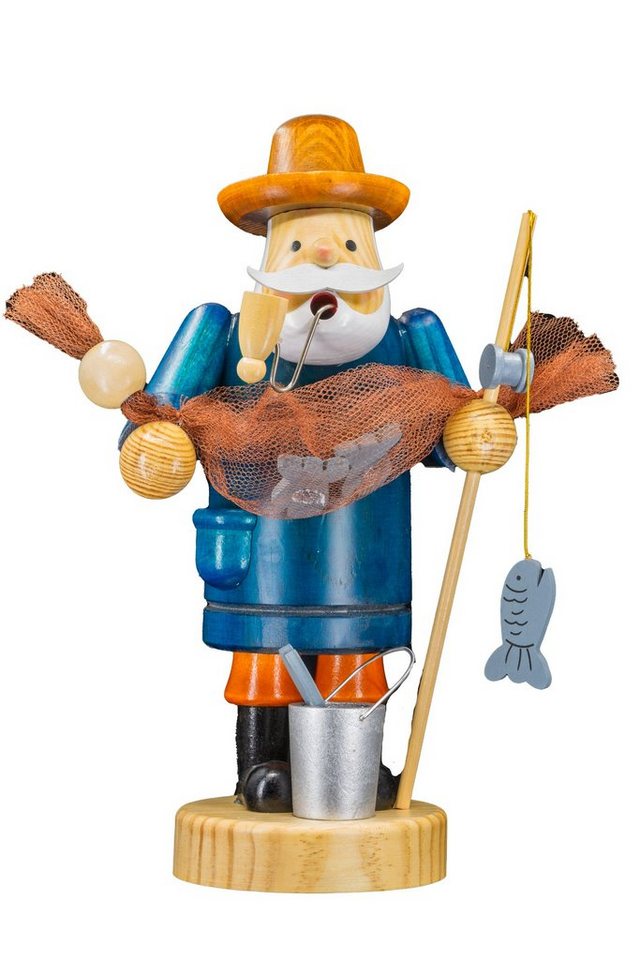 Kaladia Räuchermännchen Angler - ca. 35cm - Räucherkerzenhalter, für Räucherkerzen der Größe M (Standard) von Kaladia