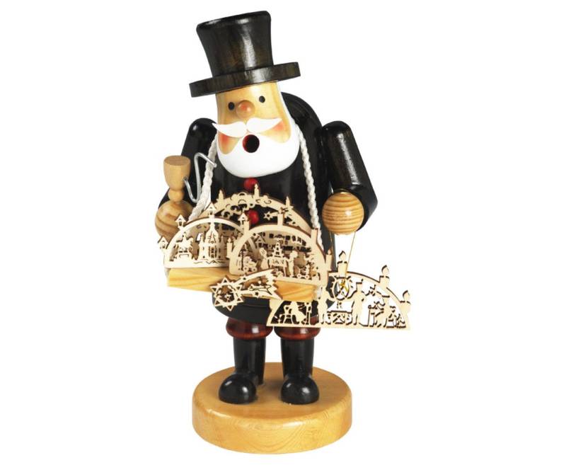 Kaladia Räuchermännchen Schwibbogenhändler - aus Holz - 9,5x8,5x18,5 cm - für Räucherkerzen M, Perfekt für Sammlungen, Dekorationen oder als Weihnachtsgeschenk von Kaladia