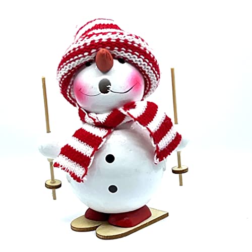 Kaladia - Rauchmann/Räucherfigur aus Holz - für Räucherkerzen Größe M - Motiv: Schneemann als Skiläufer - Größe: ca. 12 cm von Kaladia