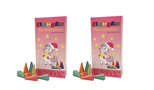 Knox Räucherkerzen „Einhorn-Räucherkerzen“ - kleine Duftwölkchen - Mischung - 2er Set - Made in Germany von Kaladia