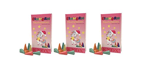 Knox Räucherkerzen „Einhorn-Räucherkerzen“ - kleine Duftwölkchen - Mischung - 3er Set - Made in Germany von Kaladia