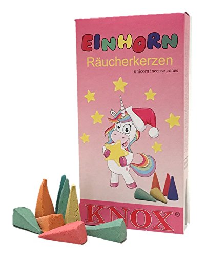 Knox Räucherkerzen „Einhorn-Räucherkerzen“ - kleine Duftwölkchen - Mischung - je 24 Räucherkerzen pro Packung - Made in Germany von Kaladia