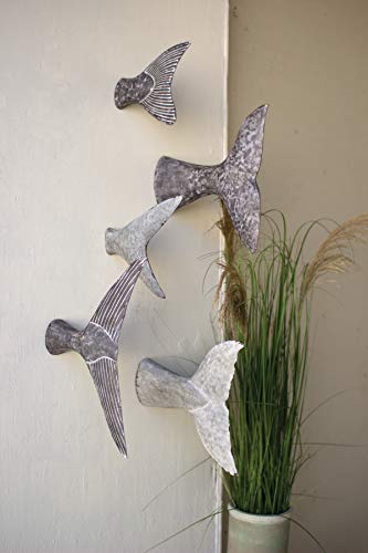 Kalalou Wandskulptur Fischtale, 5er Set, Einheitsgröße Rohmetall von Kalalou