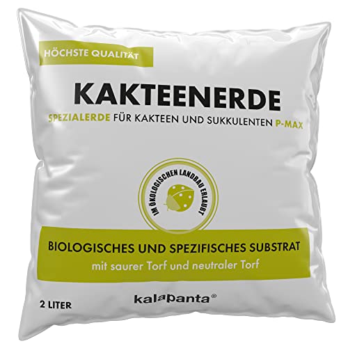 Kalapanta - Blumenerde für Kakteen und Sukkulenten. Biologisch 100% Natürlich. Professionelle Qualität. 2 Liter. von Kalapanta