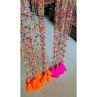 Kostenloser Versand - Boho Multi Perlen Bunte Vorhangstränge, Orange-Fuchsia Pink Quasten Tür Perlenvorhänge, Diwali Weihnachten von KalasCreation