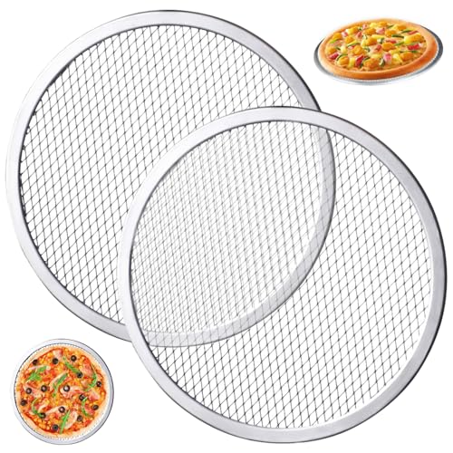 2pcs Pizza-Bildschirm 12 Zoll eingedicktes Nicht-Schicht-Aluminium-Legierungs-Runde Pizza-Tablett für die Ofenwärmeverteilung Grill nahtloser Grill Mesh Matte für Restaurant, Home Pan mit Löchern 2pcs Pizza-Bildschirm 12 Zoll eingedicktes Nicht-Schicht-Aluminium-Legierungs-Runde Pizza-Tablett für die Ofenwärmeverteilung Grill nahtloser Grill Mesh Matte für Restaurant, Home Pan mit Löchern von Kalastussaari