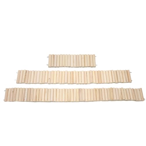 3pcs Hamster Bridge hölzerne Biegenklettern Hamster Zaun DIY Käfigdekoration Haustier Leiterbrücke für Chinchilla Smalltiere Zaun von Kalastussaari