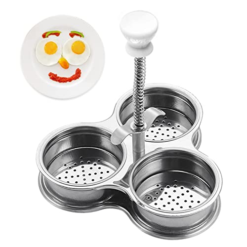 Eierwilderer, 3-Tassen-Poached Egg Maker Tassen, Edelstahl Nicht-Stick zum Frühstückskochwerkzeug von Kalastussaari
