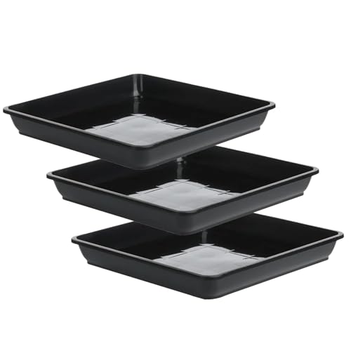 Kalastussaari 3pcs Square Plant Saucer 11, 8x11, 8 Zoll verdickter Pflanzwasserfänger für Außen- und Innenplattenplatten, um Wasser für Topfpflanzen zu fangen Planterschalen Teller zum Fangen von Kalastussaari