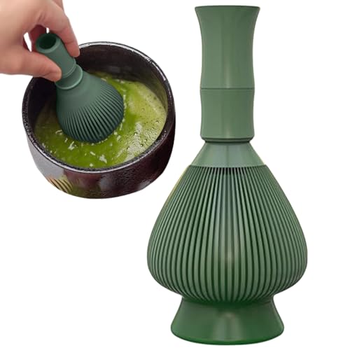 Kalastussaari Matcha Whisk Safe Plastik-Wärme-resistente 80-Stecker-Matcha Wisk Japaner Stil wiederverwendbarer Matcha-Mixer-Pinsel für Teezeremonie (Grün) Matcha-Mixer von Kalastussaari