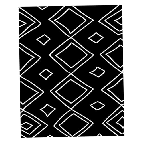 Kalastussaari Schwarz-Weiß-Teppich 31.5x63 Rhombusmuster Absorptes Kristall Samtbereich Teppich mit Nicht rutschem Boden für Wohnzimmer, Schlafzimmer Zusammenfassung von Kalastussaari