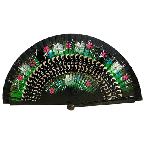 Kalastussaari Spanischer Lüfter, Doppel-Seite Blumengemälde Klapper Handlüfter, hohle hölzerne, tragbare Vintage Spanische Hand für Tanzfestival Dekor Holz Kalastussaari Spanischer Lüfter, Doppel-Seite Blumengemälde Klapper Handlüfter, hohle hölzerne, tragbare Vintage Spanische Hand für Tanzfestival Dekor Holz von Kalastussaari
