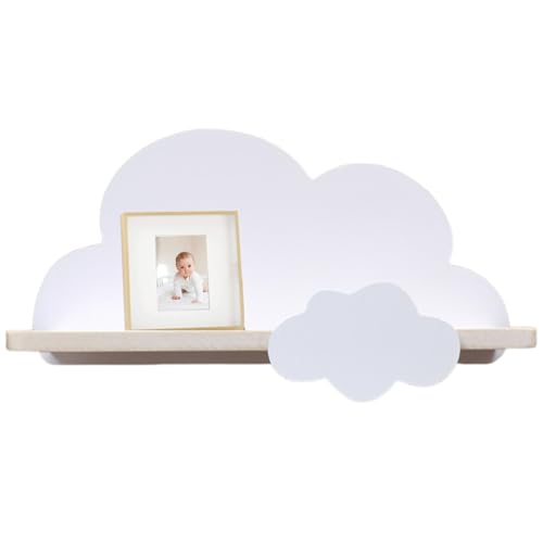 Kalastussaari Wolkenregale, Holzwolkenwandregale mit Haken, süßem und einfachem Wandregal für Buch Toys Aufbewahrung Kawaii Zimmerdekoration von Kalastussaari