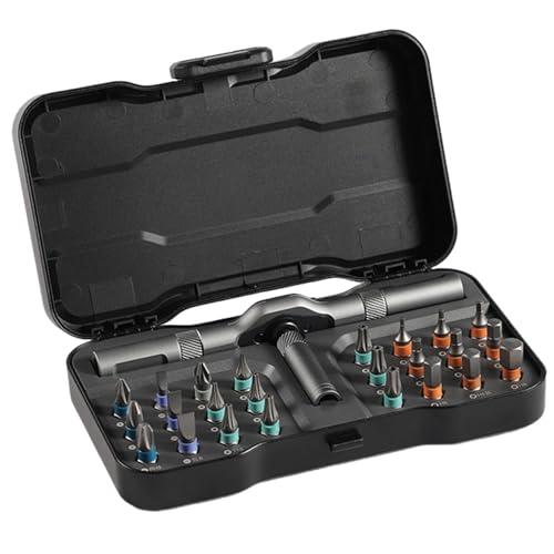 Ratcheting-Schraubendreher-Set, 24-teiliger Magnetschraubendreher-Kit mit T-Handle und Hülle, tragbar für Möbel, Computer, elektronische Reparatur (72-Zahn) von Kalastussaari