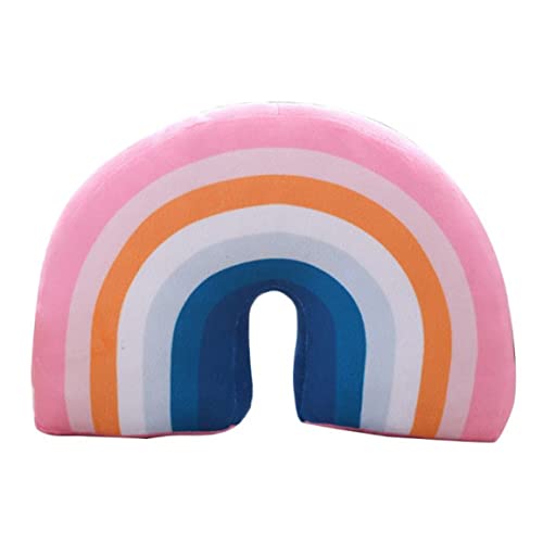 Regenbogen dekoratives Kissen, Plüsch PP Baumwollgefüllte Kissen, bogenförmiger Bodenkissen gefüllter Dekoration für Bettstuhlzimmer Wohnzimmer Dekor/13, 78 Zoll (Rosa) von Kalastussaari