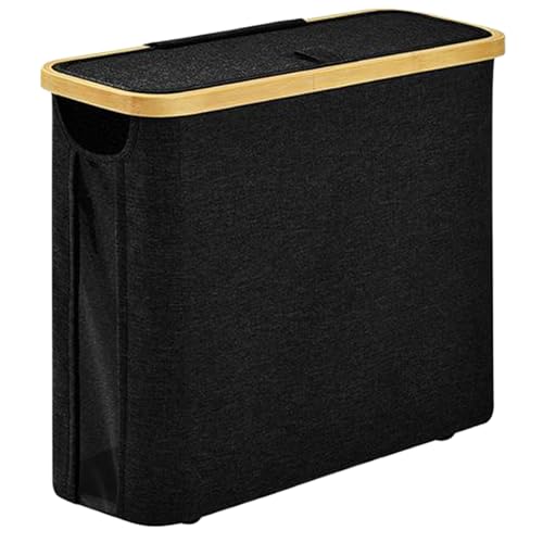 Toilettenrolle Lagerung faltbar & wasserdichtes Badezimmer-Aufbewahrungsbox mit durchsichtigem Fenster Toilettenpapier Aufbewahrung 18x6x15 Zoll mit Deckel für Küchenbad, Schwarz-Toilettenpapier Lage von Kalastussaari