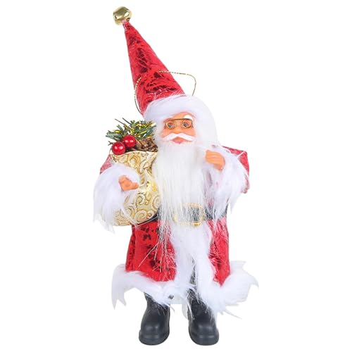 Weihnachten Santa Figuren 3.9x3.9x8,7 Zoll Stand Santa Claus Figuren mit Hut und hängendes Seil süße Weihnachtsmann -Claus -Puppenverzierung für Weihnachtsbaumdekorationen Geschenke Style3, Weihnacht von Kalastussaari