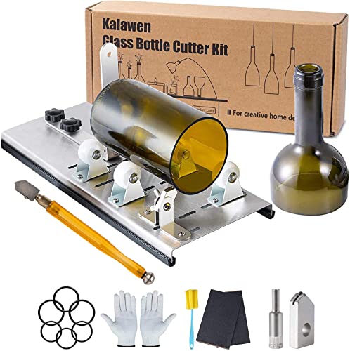 Kalawen Glasschneider für Flaschen Edelstahl Flaschenschneider 5 Verstellbares Rad Glasschneider Bottle Cutter Kit zur DIY Flaschen Pflanzmaschinen Kronleuchter aus Glas Kerzenständer Kalawen Glasschneider für Flaschen Edelstahl Flaschenschneider 5 Verstellbares Rad Glasschneider Bottle Cutter Kit zur DIY Flaschen Pflanzmaschinen Kronleuchter aus Glas Kerzenständer von Kalawen