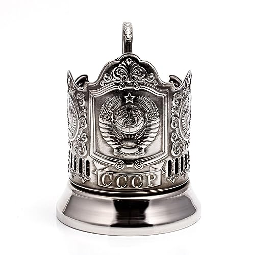 Kalchugino Metal Works UdSSR Wappen Klassischer russischer Teeglashalter / Russischer Podstakannik für heiße oder kalte Flüssigkeiten Kalchugino Metal Works UdSSR Wappen Klassischer russischer Teeglashalter / Russischer Podstakannik für heiße oder kalte Flüssigkeiten von Hengulus