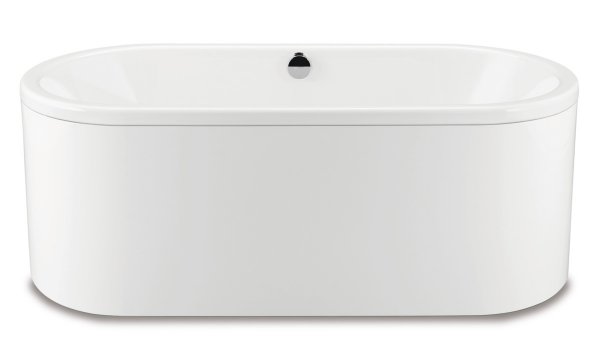 Kaldewei Classic Duo Oval, freistehende Badewanne, 170x75x42 cm, mit Schürze Außenfarbe alpinweiß, 113-7, Farbe: Schwarz Matt von Kaldewei